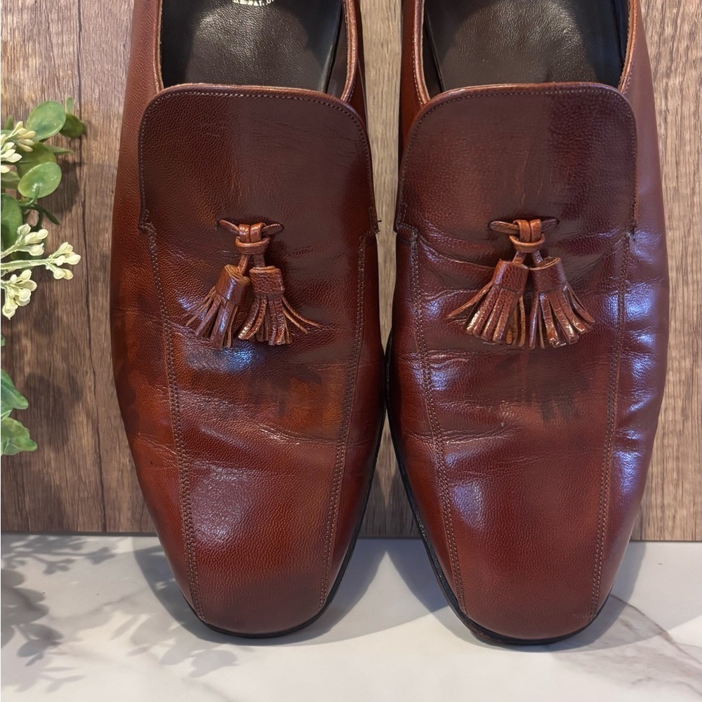 Florsheim Brown Leather Tassel Loafers